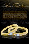 Pair of Golden Rings with Jewels and Sample Text